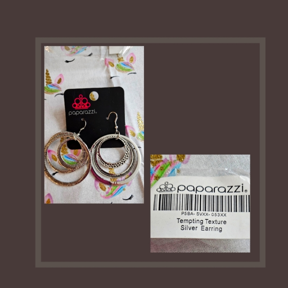 PAPARAZZI Brand BOHO classic multi-circle Dangle Earrings Silver